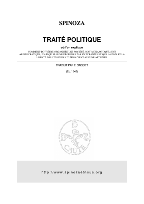 Couverture de Spinoza - Traité politique